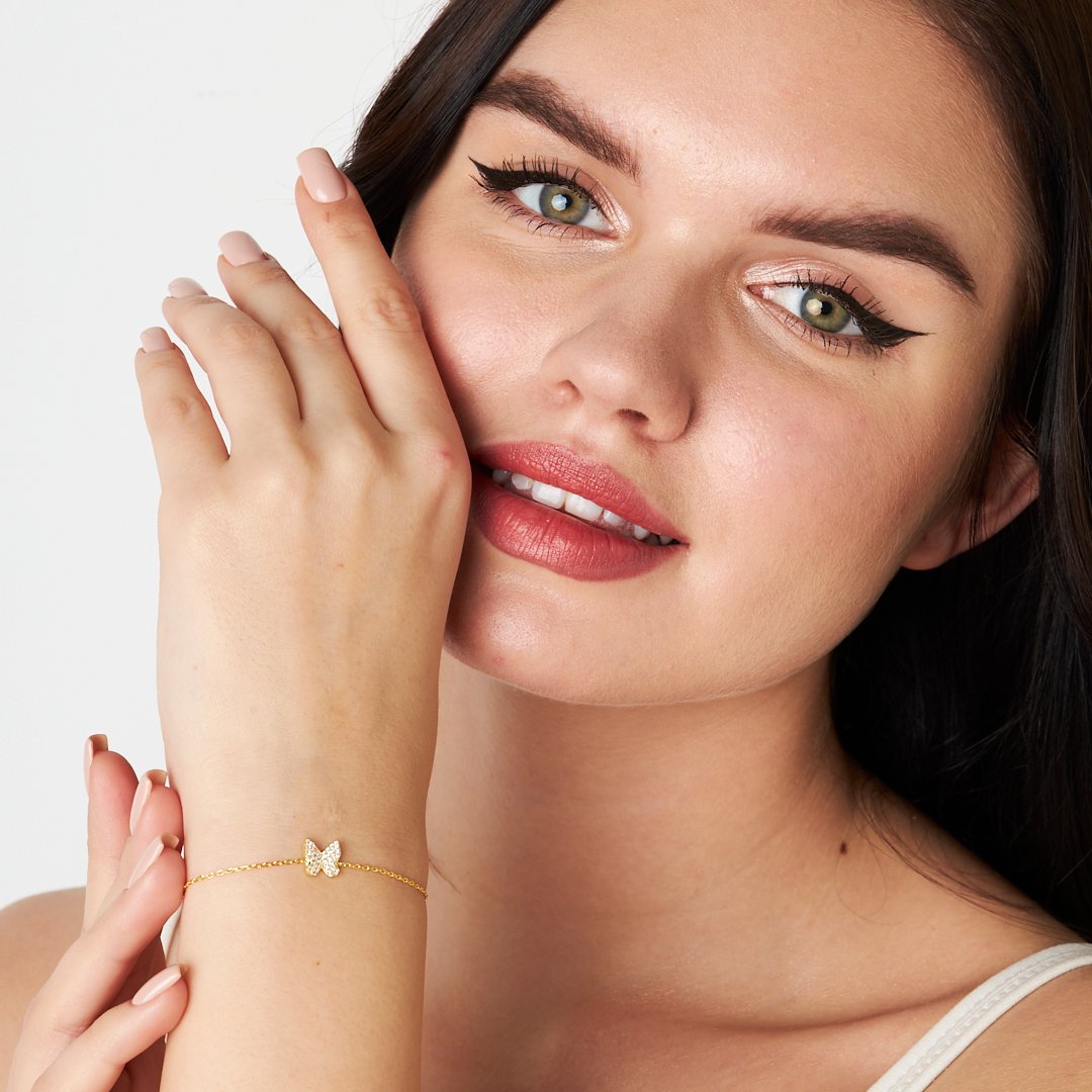 Kelebek Taşlı Bileklik - 925 GÜMÜŞ