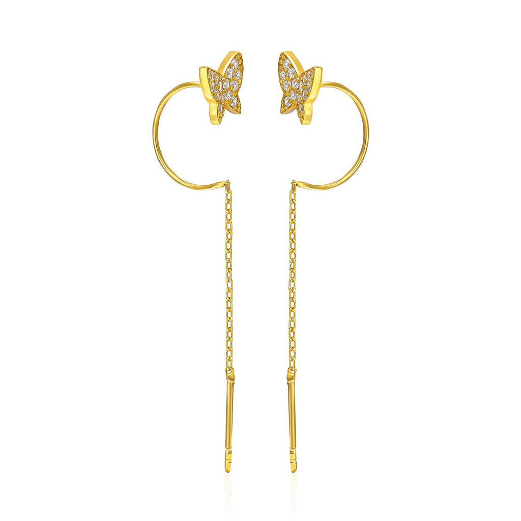 Kelebek Detaylı Küpe - 925 GÜMÜŞ