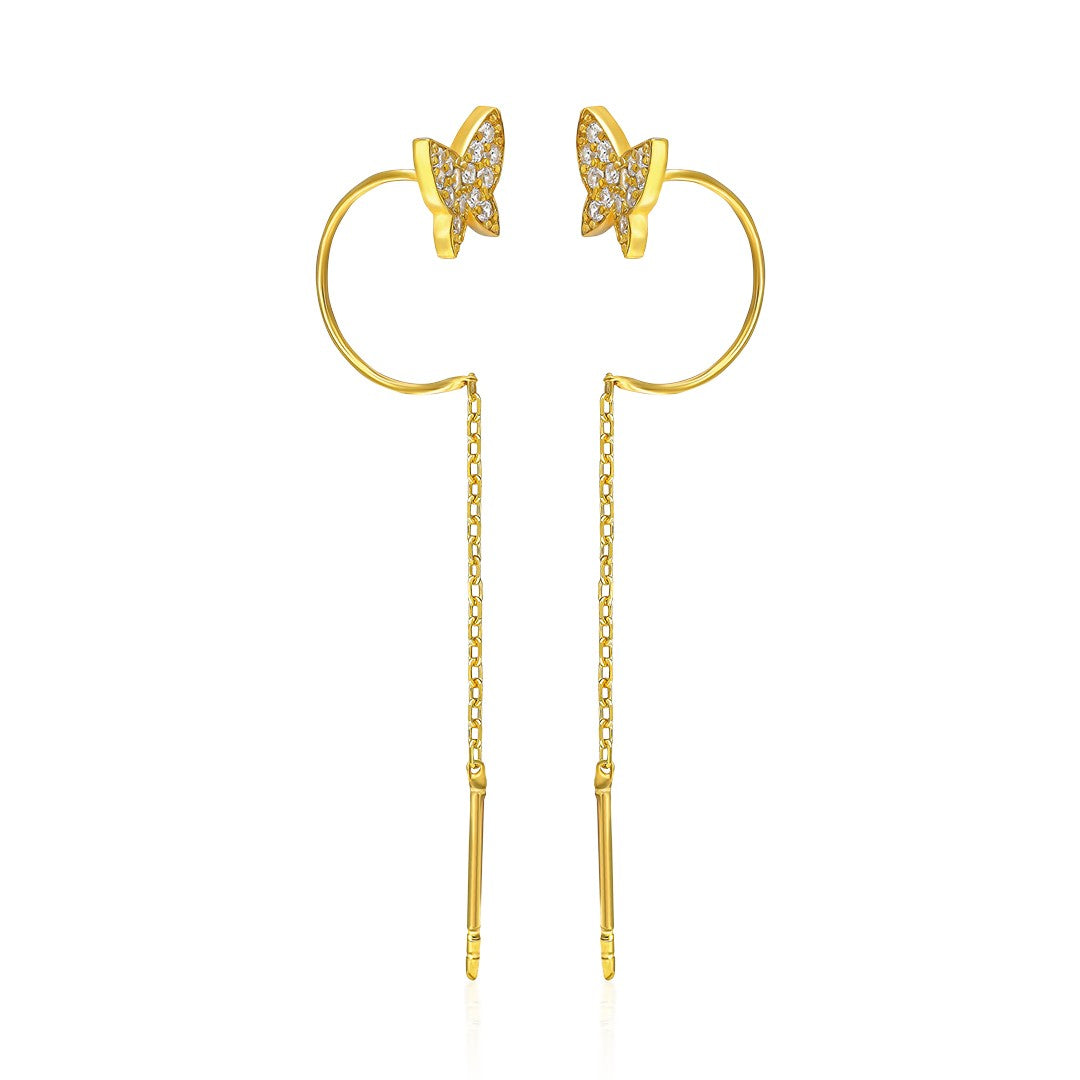 Kelebek Detaylı Küpe - 925 GÜMÜŞ