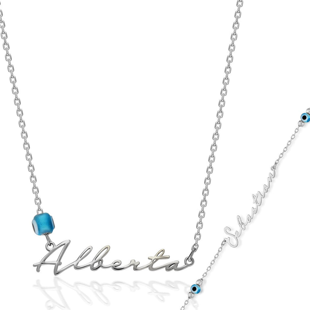 El Yazısı Nazar İsim Seti - 925 GÜMÜŞ