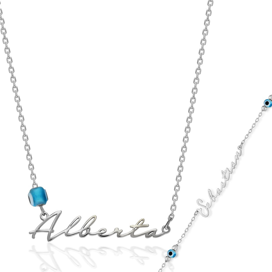 El Yazısı Nazar İsim Seti - 925 GÜMÜŞ