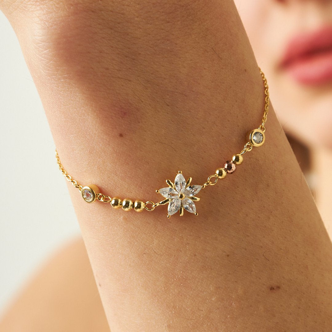 Lotus Çiçeği Bilezik - 925 GÜMÜŞ