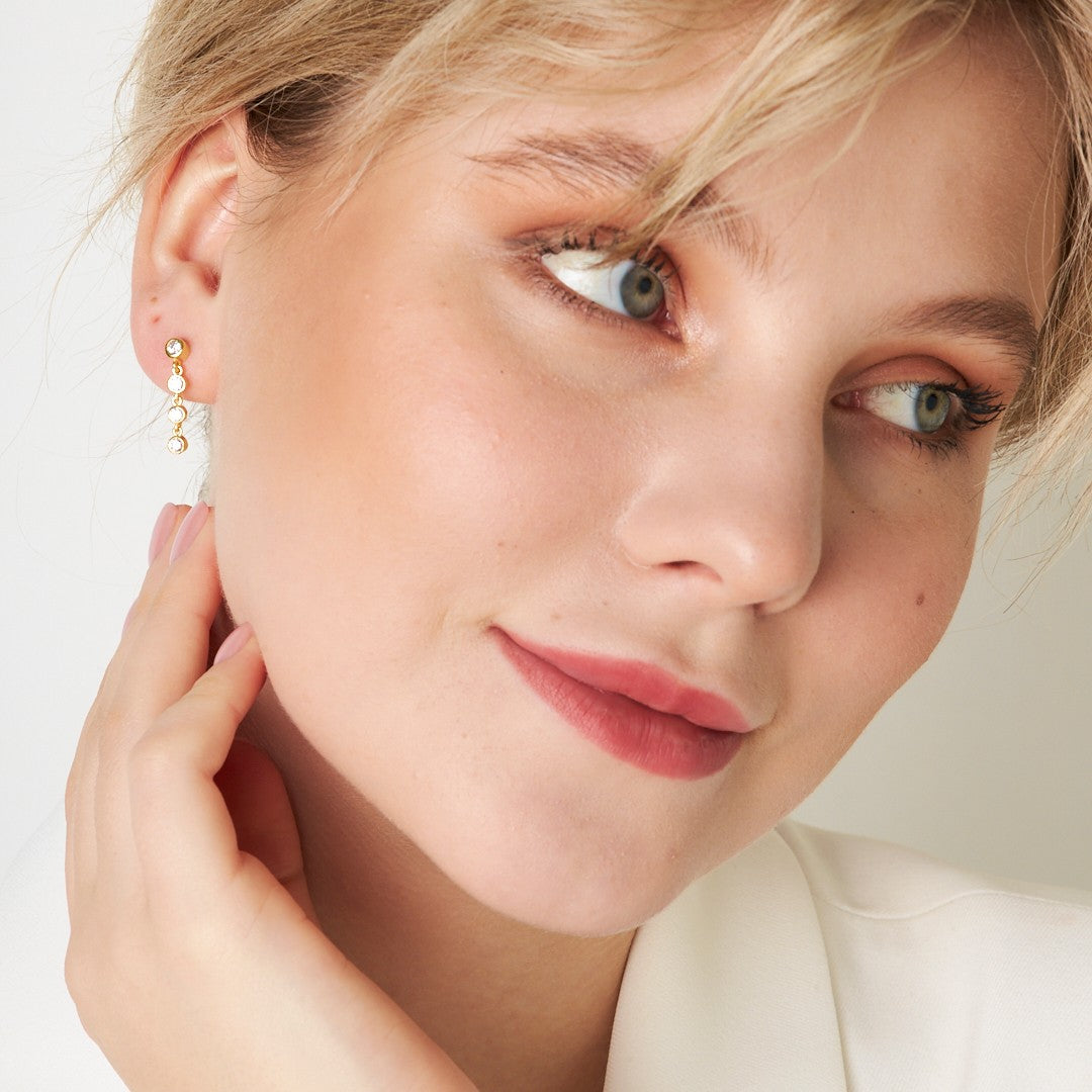 Zirkon Taşlı  Küpe - 925 GÜMÜŞ