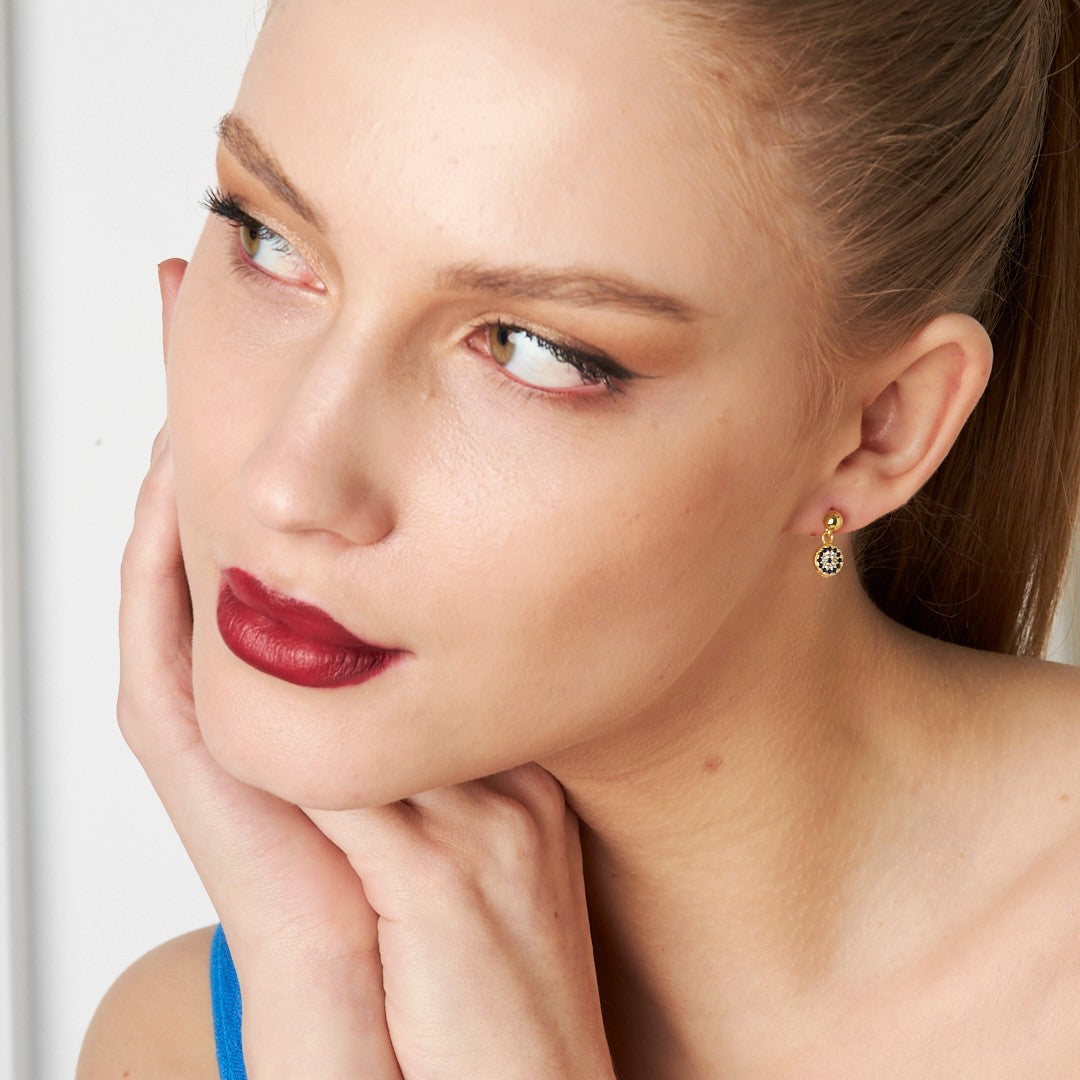 Sallantılı Nazar Küpe - 925 GÜMÜŞ