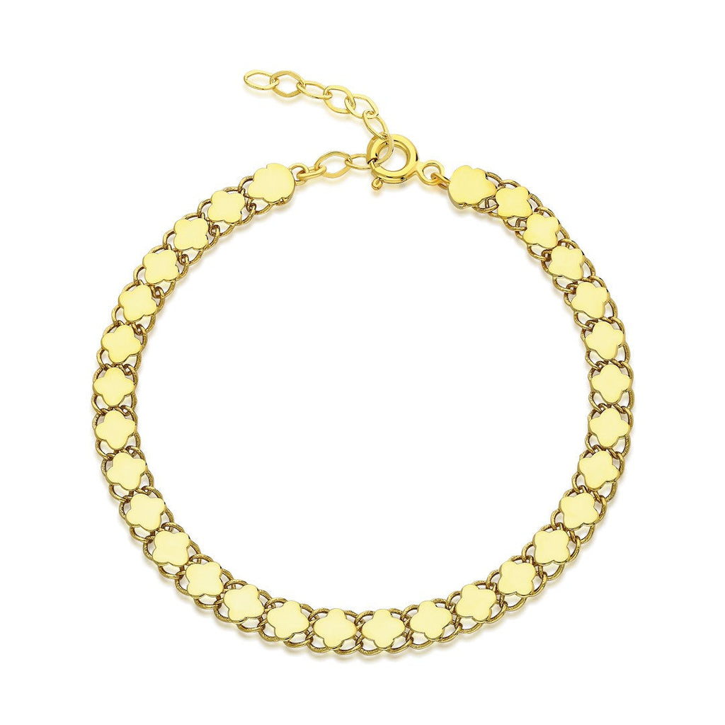 Yonca Zincir Bileklik - 925 GÜMÜŞ