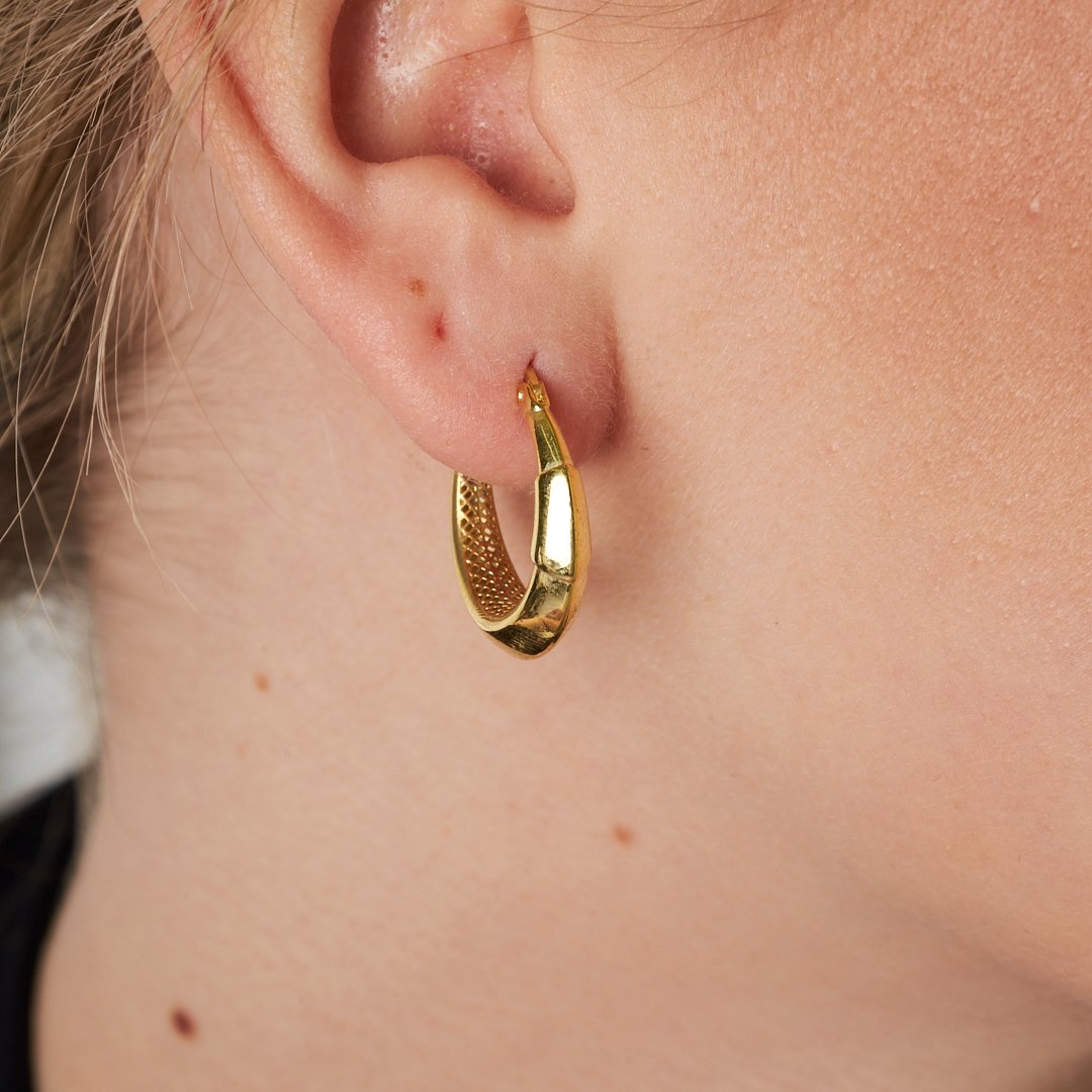 İki Desenli Küpeler - 925 GÜMÜŞ