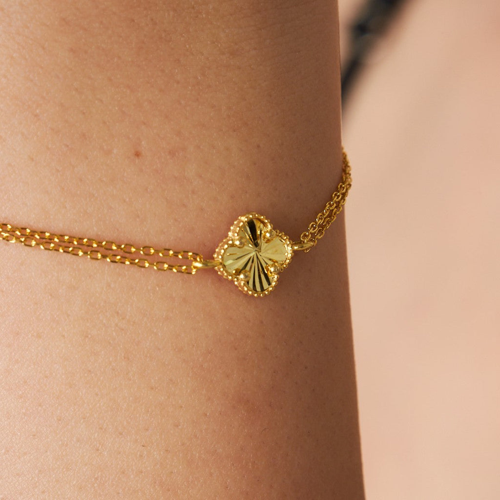 Parlak Yonca Bilezik - 925 GÜMÜŞ