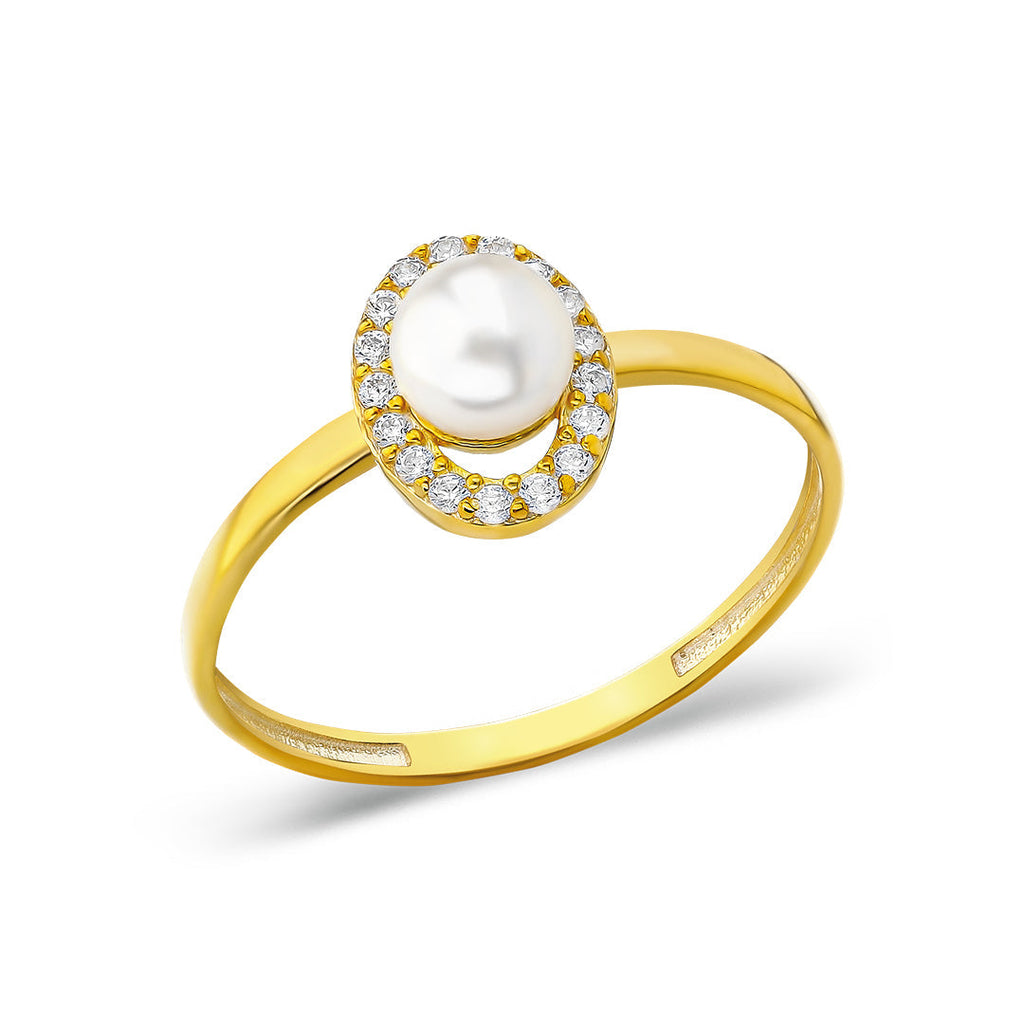 Büyük İnci Taşlı Yüzük - 925 GÜMÜŞ