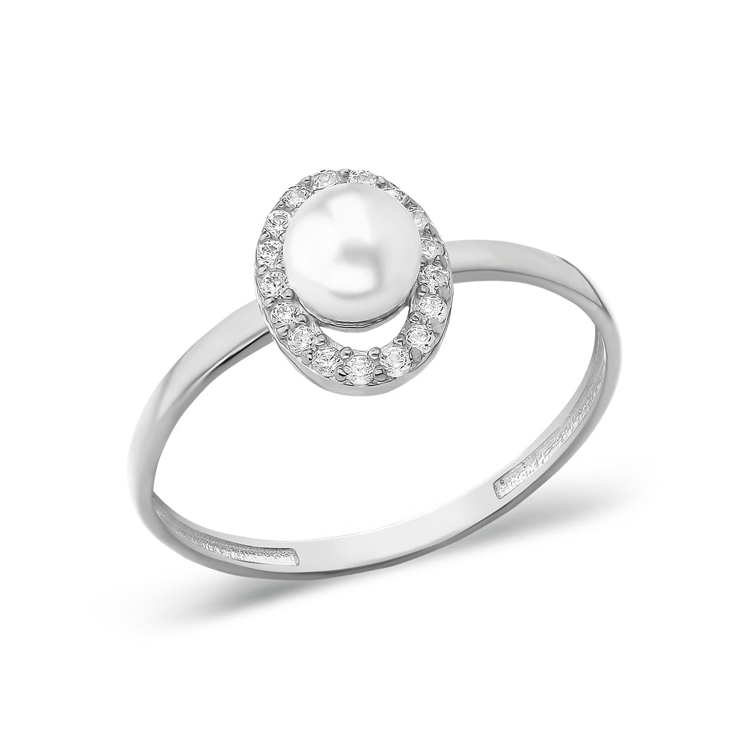 Büyük İnci Taşlı Yüzük - 925 GÜMÜŞ