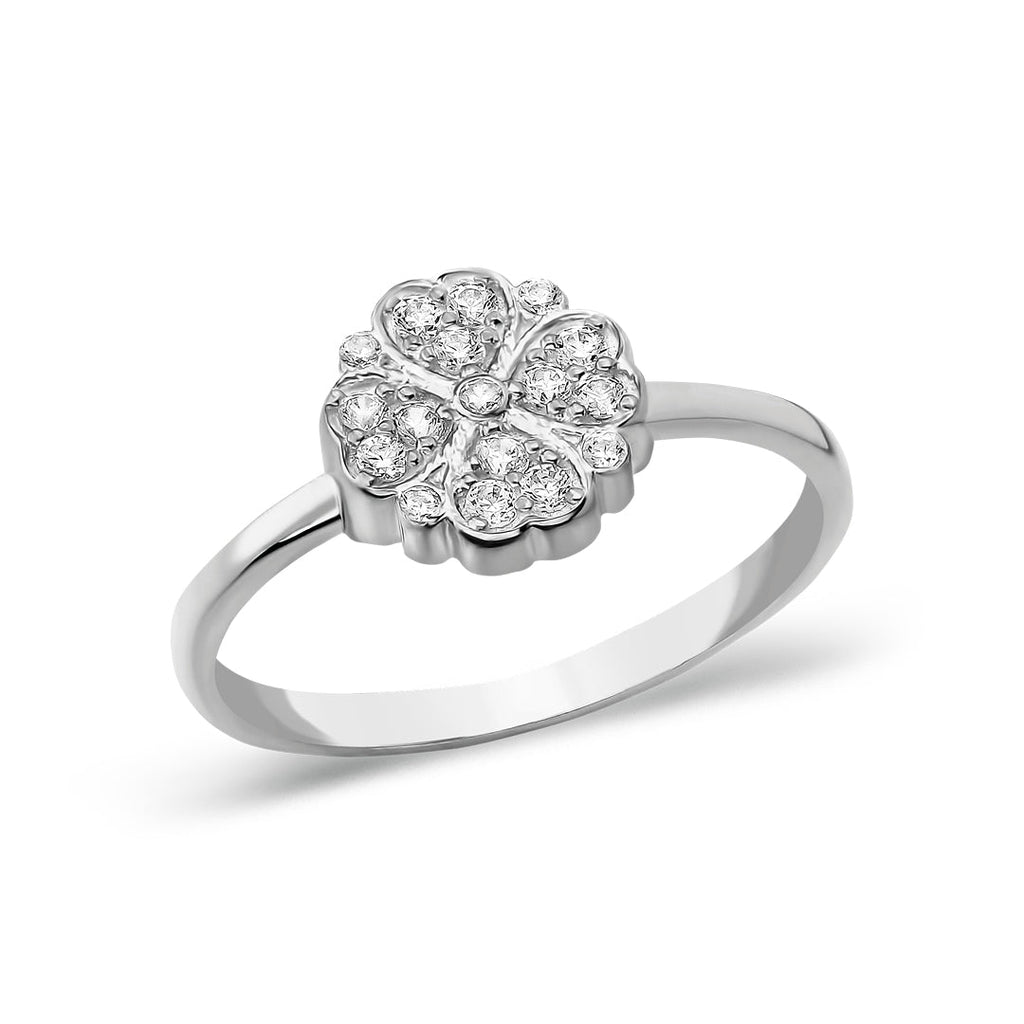 Kalpli Çiçek Modeli Yüzük - 925 GÜMÜŞ