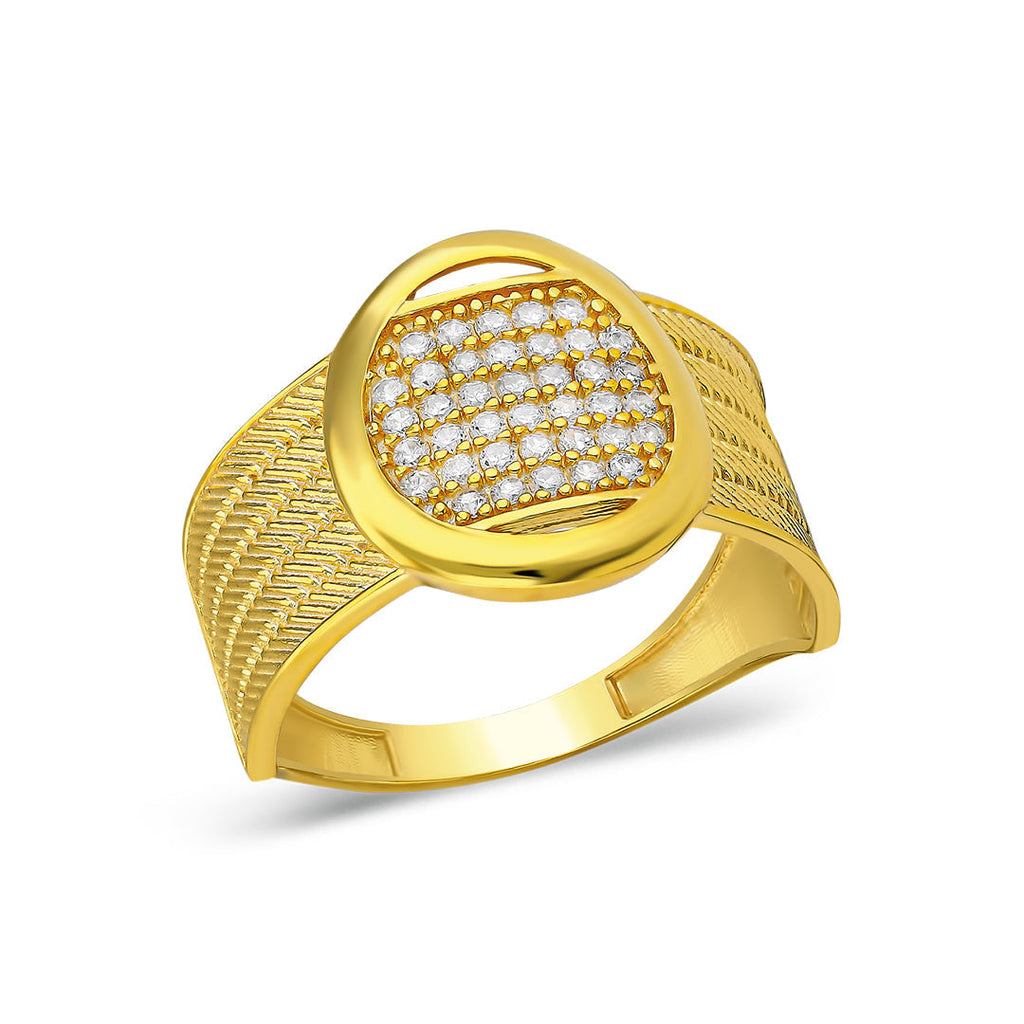 Beş Sıra Taşlı Örgü Yüzük - 925 GÜMÜŞ