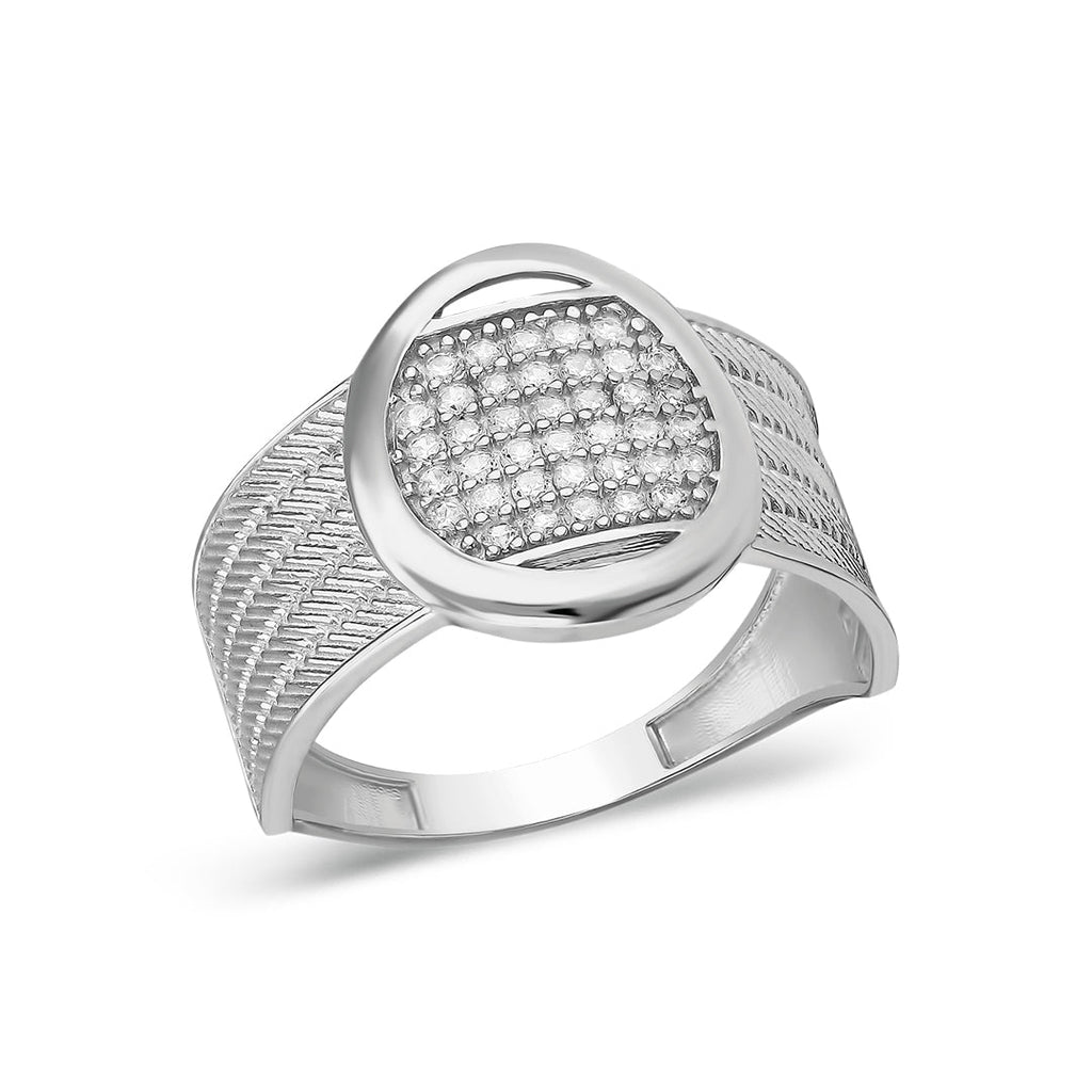 Beş Sıra Taşlı Örgü Yüzük - 925 GÜMÜŞ