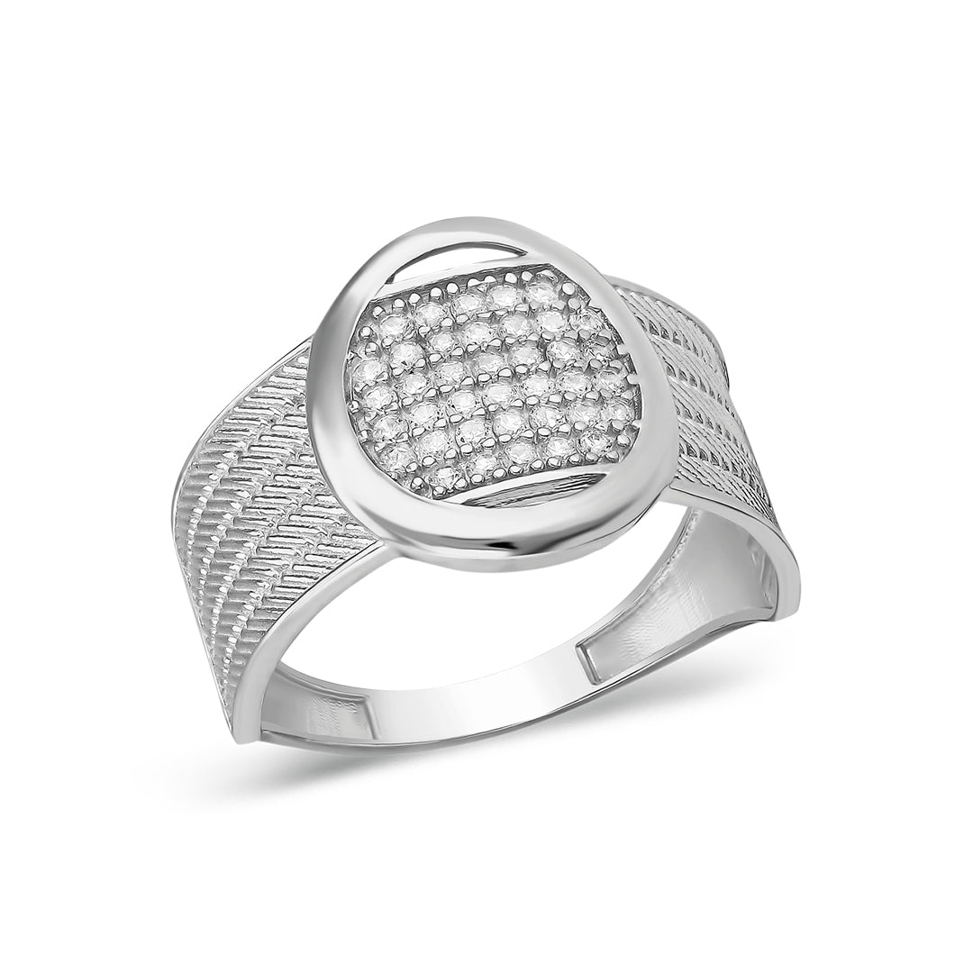 Beş Sıra Taşlı Örgü Yüzük - 925 GÜMÜŞ