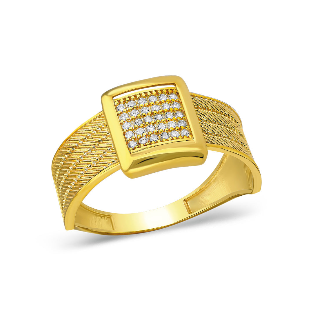 Dört Sıra Taşlı Hasır Yüzük - 925 GÜMÜŞ