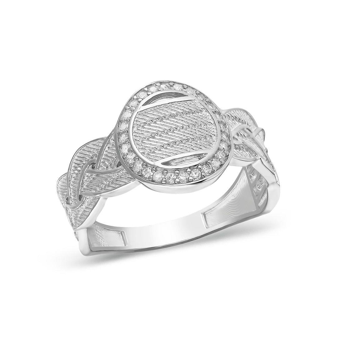 Taşlı Örgü Modeli Yüzük - 925 GÜMÜŞ