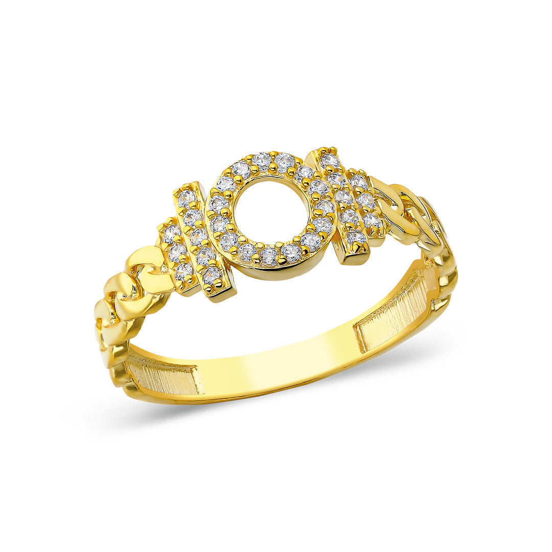 Taşlı Yuvarlak Yüzük - 925 GÜMÜŞ