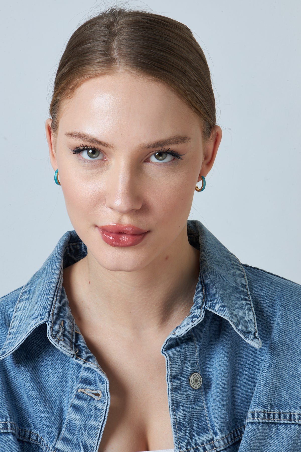 Çemberli Mavi Halka Küpe - 925 GÜMÜŞ